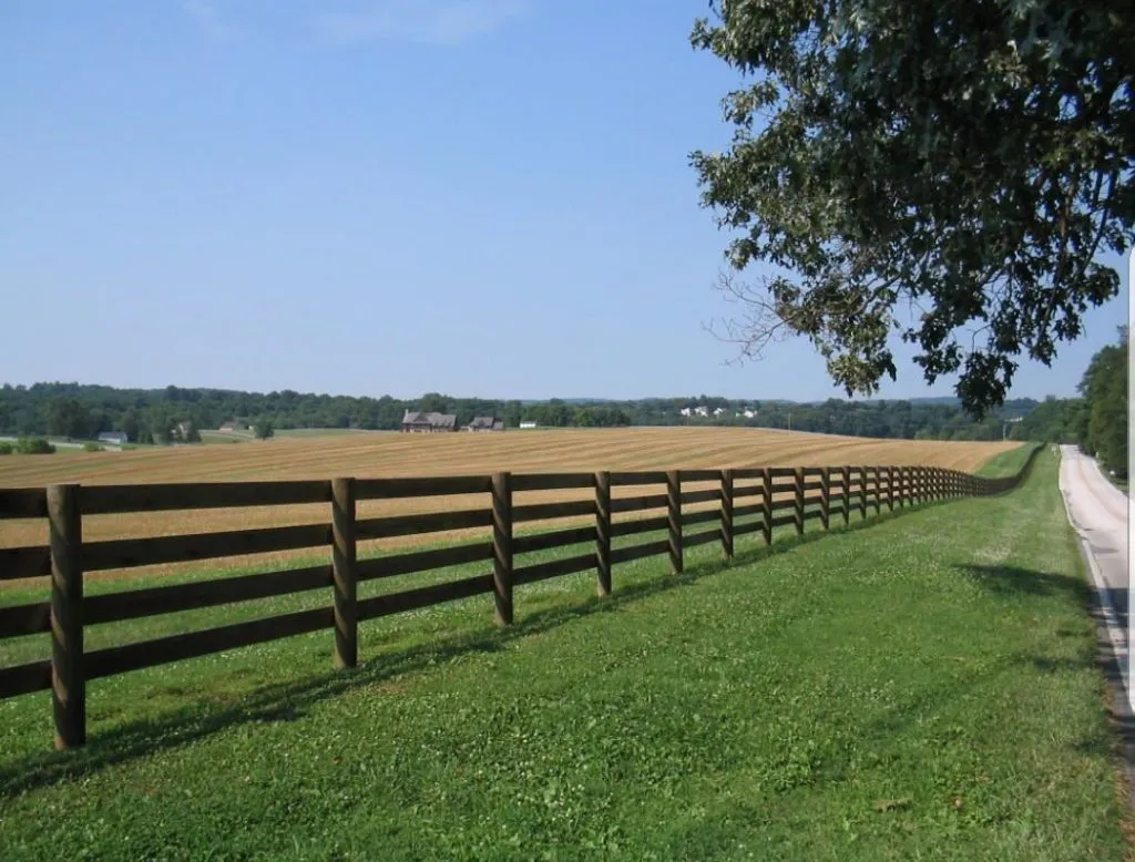 Fence line installed on driven ground screw posts