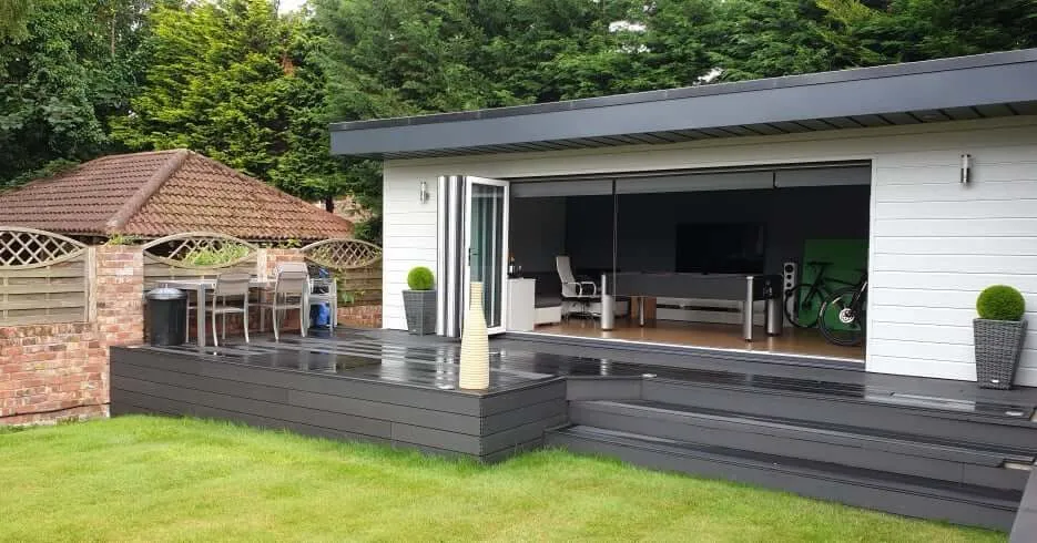 Composite decking built on ground screw foundations